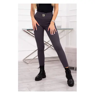 Graphite high-waisted ribbed leggings