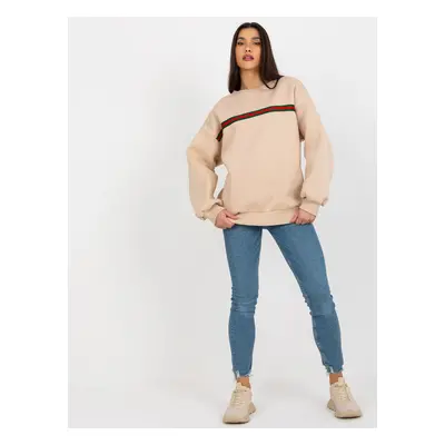 Beige hoodie with belt