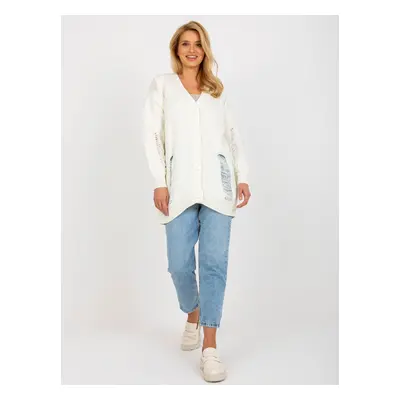 Ecru oversized cardigan with holes RUE PARIS