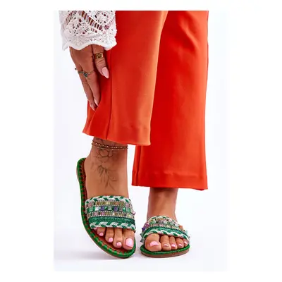 Women's decorated slippers Zelene Bellisa