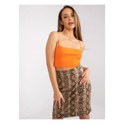 Dark beige mini skirt with animal print Amallia