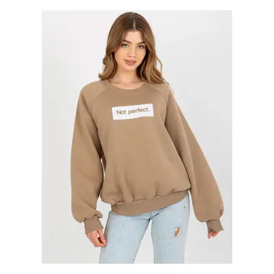 Women's hoodless sweatshirt - beige