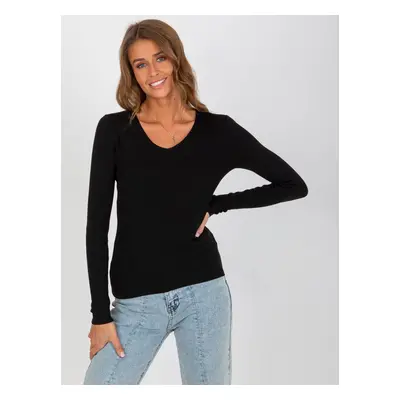 Black women's classic sweater with viscose