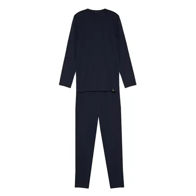 Trendyol Indigo Regular Fit Waffle Knitted Pajama Set