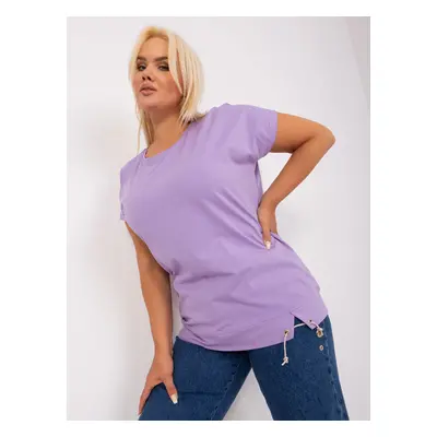 Light purple cotton blouse of larger size