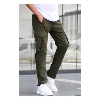 Madmext Khaki Cargo Pocket Jogger Pants