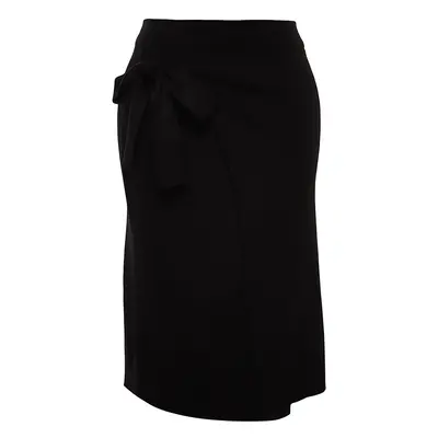 Trendyol Curve Black Front Detailed Knitwear Skirt