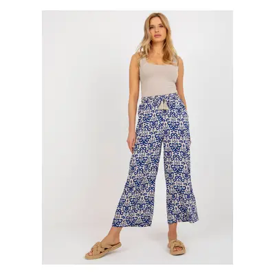 Dark blue palazzo trousers made of viscose fabric SUBLEVEL