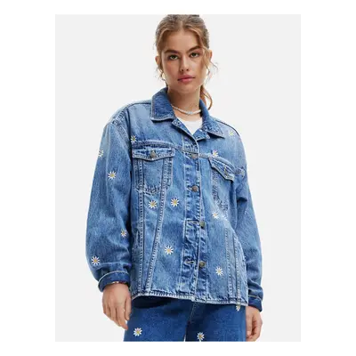 Blue Women Patterned Denim Jacket Desigual Aramis - Women