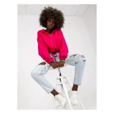 Fuchsia basic sweatshirt with wide sleeves RUE PARIS