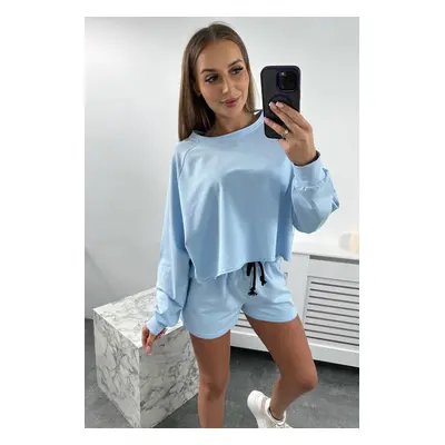 Set blouse + shorts blue