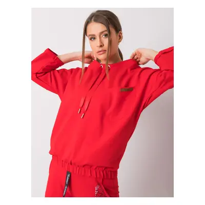 Red oversize cotton sweatshirt