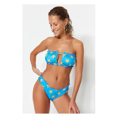 Trendyol Blue Star mintás bikini alsó