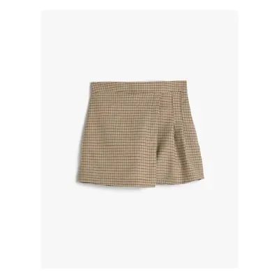 Koton Shorts Skirt Pleated Double Breasted Elastic Waist