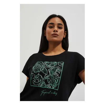 WOMEN'S T-SHIRT L-TS-4093 BLACK