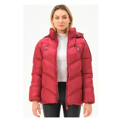 Z6769 DEWBERRY WOMEN'S COAT-BURGUNDY