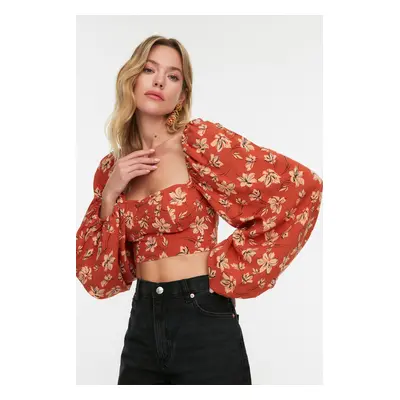 Női crop top Trendyol Floral