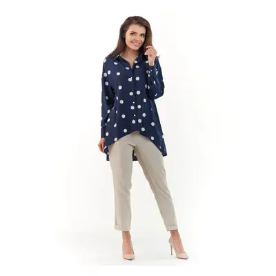 Awama Woman's Shirt A217 Navy Blue