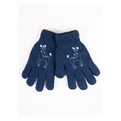 Yoclub Kids's Gloves RED-0201G-AA5A-003 Navy Blue