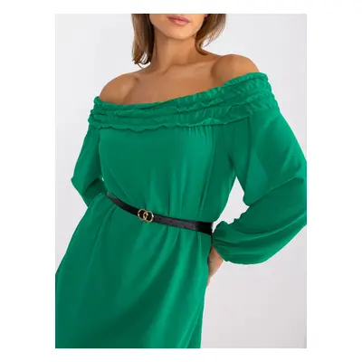 Dark green mini shoulder dress by Ameline