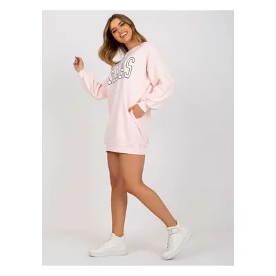 Light pink oversized sweatshirt with printed design