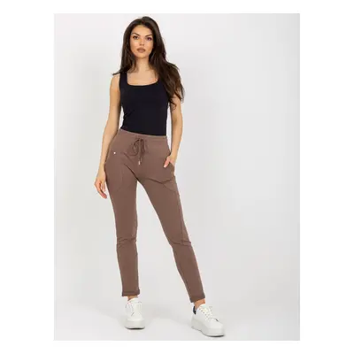 Brown women's sweatpants with straight legs