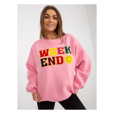 Pink hoodie with inscription