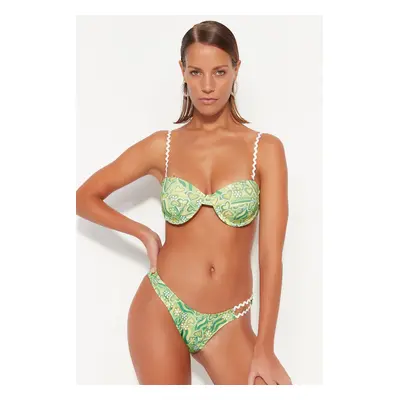 Trendyol Floral mintás normál lábú bikini alsó