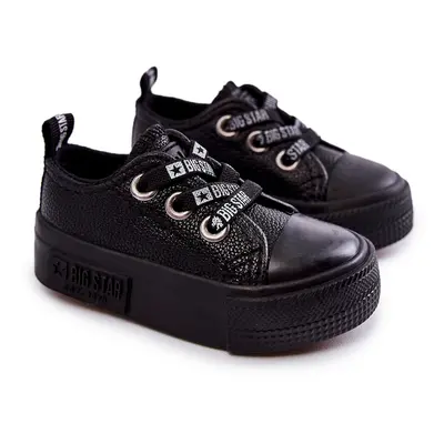 Kids Leather Sneakers BIG STAR KK374059 Black