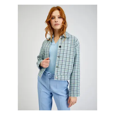 Orsay Light blue ladies plaid jacket - Ladies