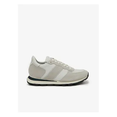 Light grey men's sneakers with suede details Geox - Men's