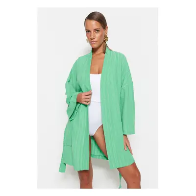 Trendyol Mini Woven Kimono & Caftan with Green Belt