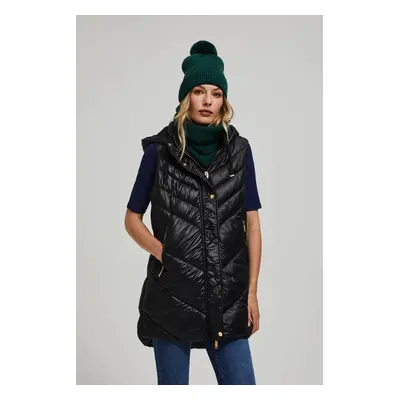 Quilted vest with hood