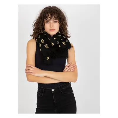 Women's scarf with print - black