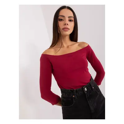 Burgundy fitted Spanish blouse BASIC FEEL GOOD