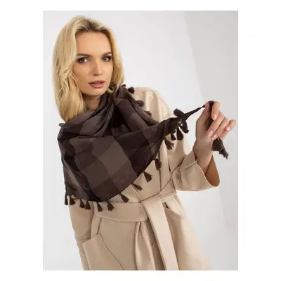 Women's brown scarf with fringes