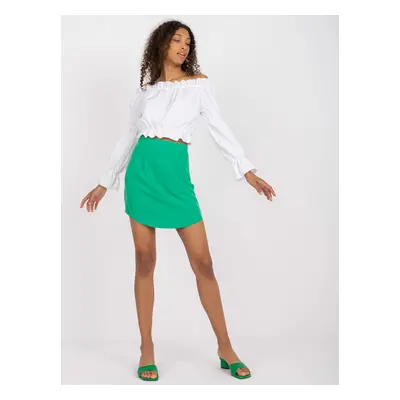 Green miniskirt RUE PARIS with high waist