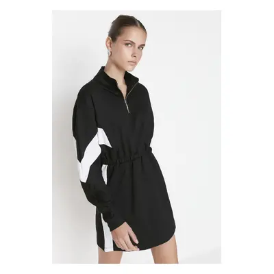 Trendyol Black Color Block A-line Knitted Dress