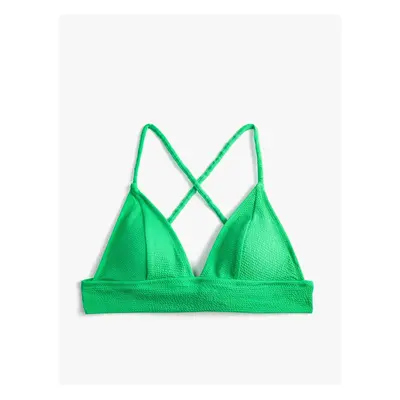 Koton Bikini felső Bralette keresztpánt fedett texturált