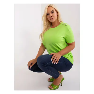 Light green women's cotton blouse in larger size