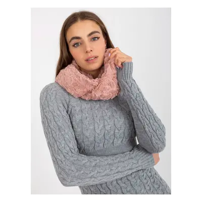 Off-pink winter faux fur neck warmer