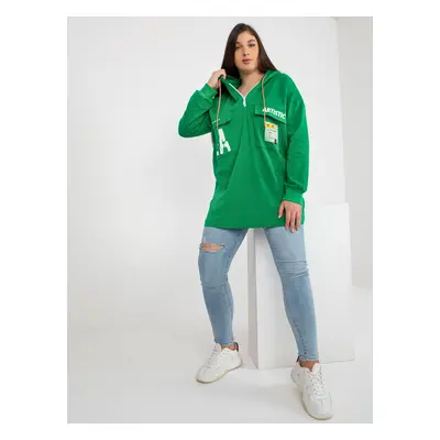 Green plus size hoodie