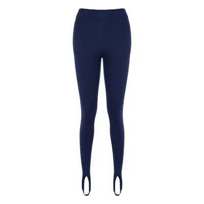 Trendyol Navy Blue High Derék Fuzo Interlock kötött leggings