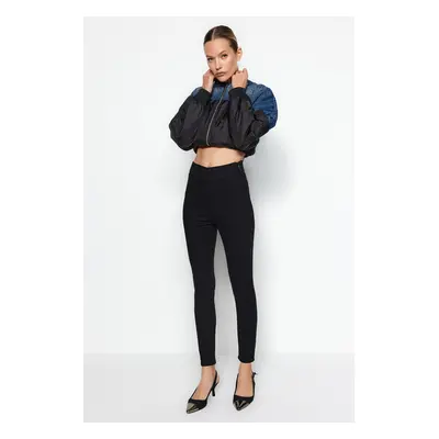 Trendyol Black Waist részletes magas derékú Jegging farmer