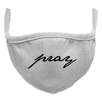 Pray Wording Heather Face Mask Grey