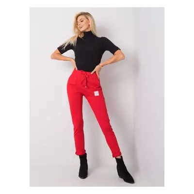 Red sweatpants with pockets