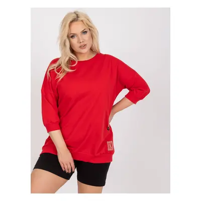 Red plus size loose-fitting blouse Odile