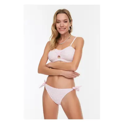 Trendyol Pink texturált kötött bikini alsó