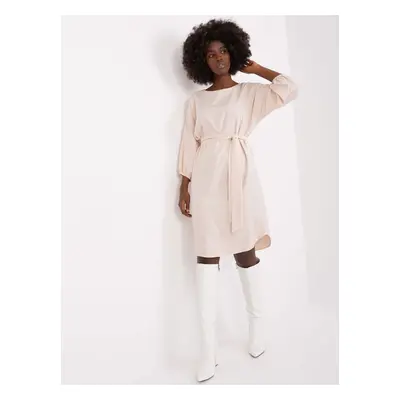 Light beige dress with 3/4 sleeves RUE PARIS