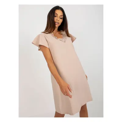 Beige cocktail dress RUE PARIS